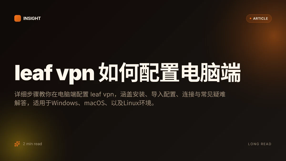 Leaf VPN 如何配置电脑端